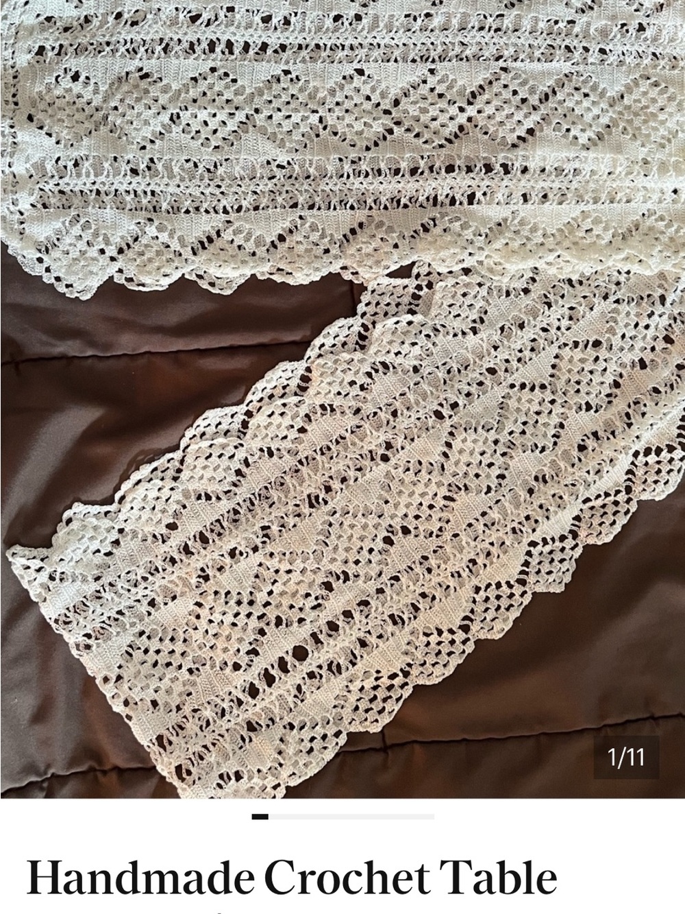 Handmade Crochet Runner and Dollies